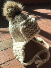 Load image into Gallery viewer, Heavy Cream Bomber Beanie