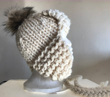 Load image into Gallery viewer, Heavy Cream Bomber Beanie