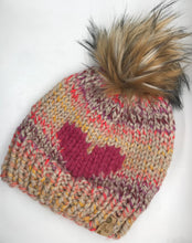 Load image into Gallery viewer, Pink Heart Wool Beanie